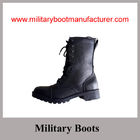 Wholesale China Made Black Split Leather Police Combat DMS Boot with Size Zipper